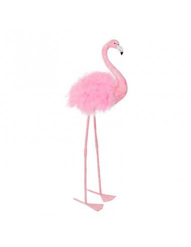 FIGURA FLAMENCO ROSA  PLUMA 115X45