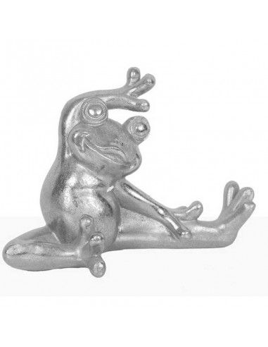 FIGURA DE RANAS DEPORTISTAS PLATA 12x18