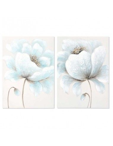 CUADRO FLOR AZUL SET DE DOS 70x50