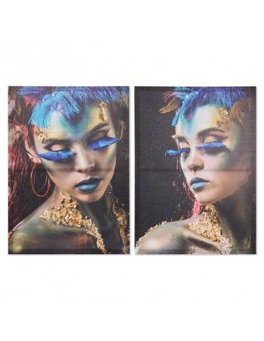 CUADRO LIENZO DE MUJER 70x50 set de dos