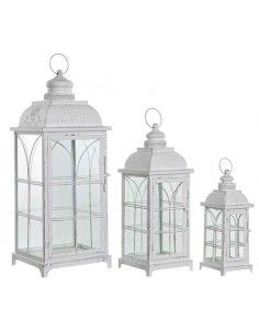 SET DE TRES FAROLES BLANCOS...