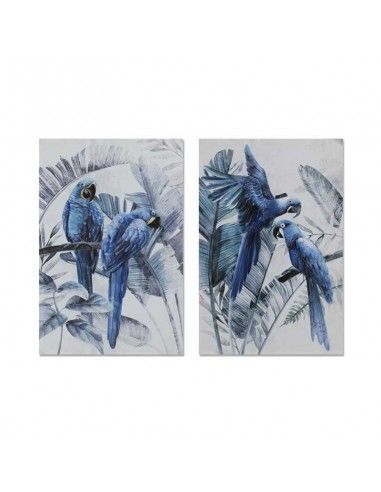 SET DE DOS CUADROS LORO AZUL 90x60