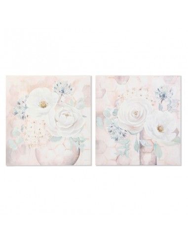 CUADRO JARRON CON FLORES 60x60 set de...