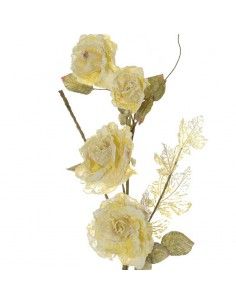 FLORES ROSAS TELA ORGANZA 81X7