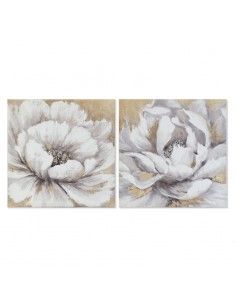 CUADRO FLOR BLANCA Y GRIS...