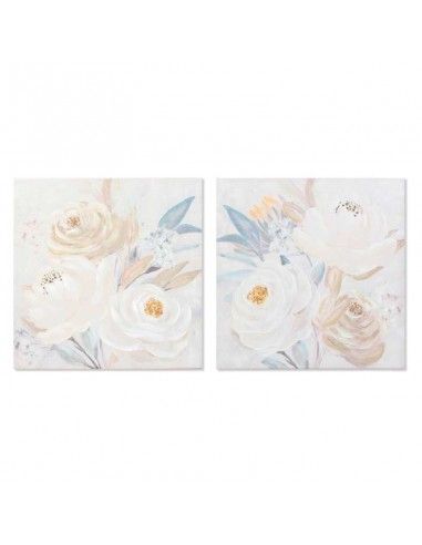 CUADRO FLOR GRANDE 80x80 set de dos
