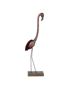 FIGURA FLAMENCO EN MADERA CON FORJA
