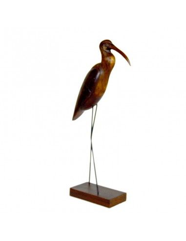 FIGURA GARZA EN MADERA CON FORJA