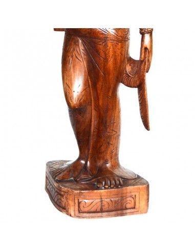 FIGURA DE MUJER EN MADERA DE TECA