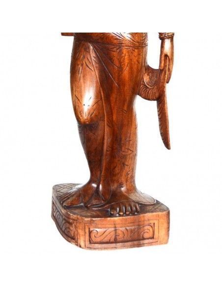 FIGURA DE MUJER EN MADERA DE TECA