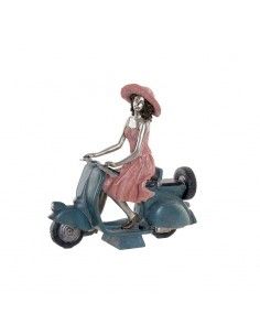FIGURA MUJER VESPA AZUL 24x23