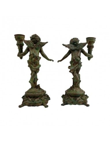 PAREJA DE CANDELABROS ANGEL 24x13
