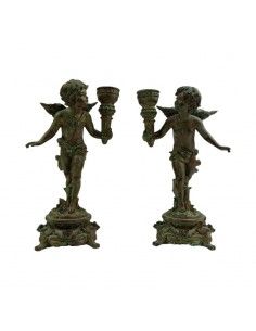 PAREJA DE CANDELABROS ANGEL...
