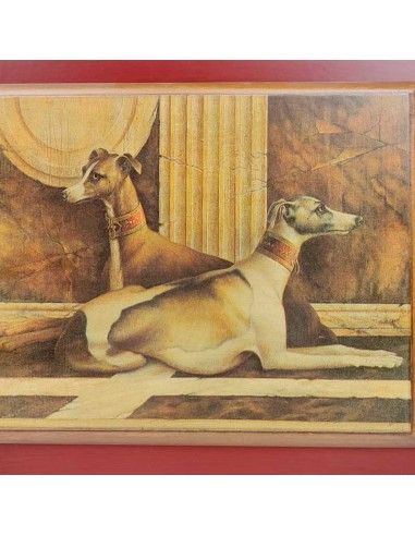 CUADRO CLASICO PAREJA DE GALGOS...