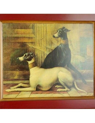 CUADRO CLASICO PAREJA DE GALGOS...
