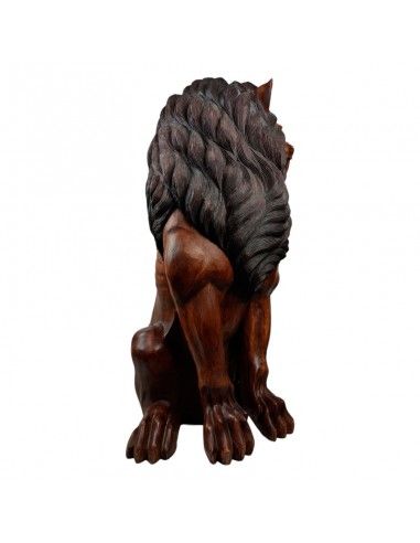 ESCULTURA LEON MADERA DE TECA TALLADA...
