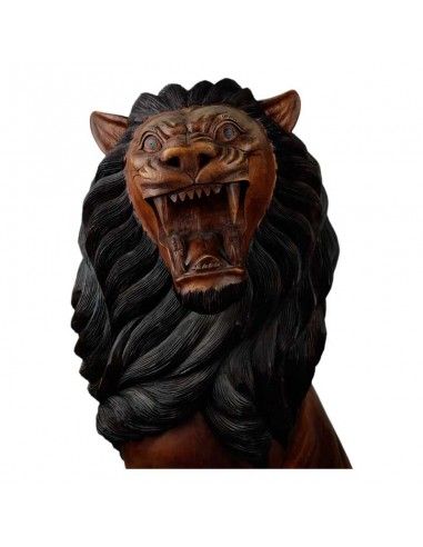 ESCULTURA LEON MADERA DE TECA TALLADA...