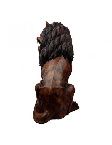 ESCULTURA LEON MADERA DE TECA TALLADA...