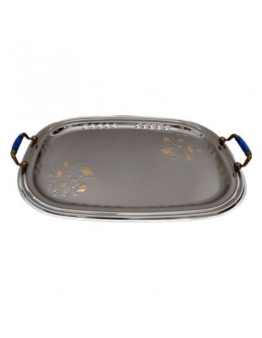 BANDEJA RECTANGULAR ACERO-ORO 37x25