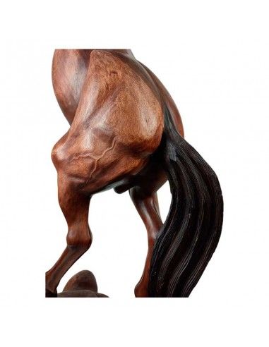 ESCULTURA CABALLO MADERA DE TECA...