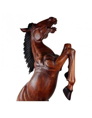 ESCULTURA CABALLO MADERA DE TECA...