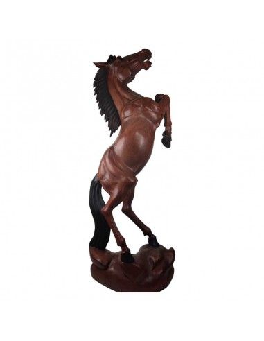 ESCULTURA CABALLO MADERA DE TECA...