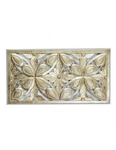 MURAL RECTANGULAR MADERA BLANCO Y DORADO