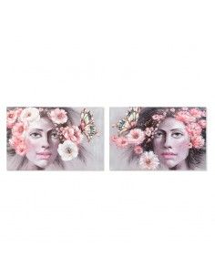 CUADRO ROSTRO MUJER FLORES...