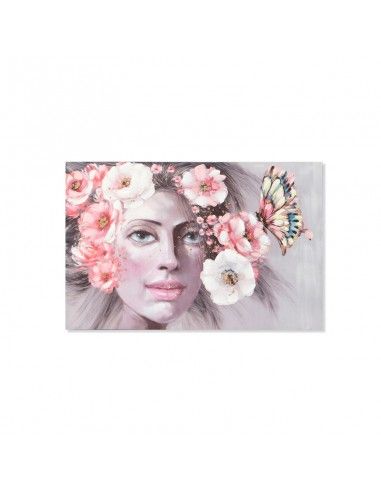 CUADRO ROSTRO MUJER FLORES 80x120