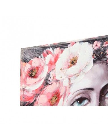 CUADRO ROSTRO MUJER FLORES 80x120
