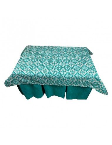 ROPA MESA CAMILLA TURQUESA ROMBOS 120x70