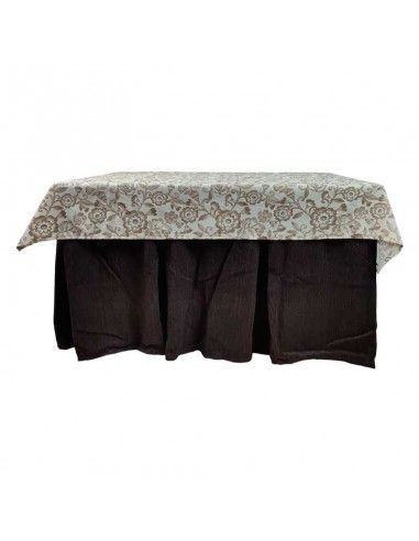 ROPA MESA CAMILLA MARRON FLORES 120x70