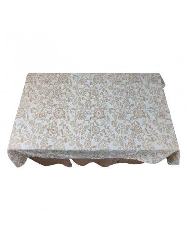 ROPA MESA CAMILLA FLOR BEIGE 120x70