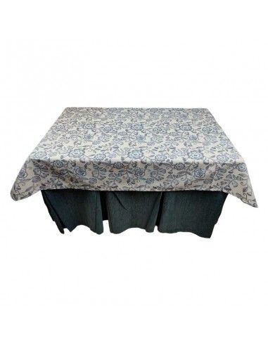 ROPA MESA CAMILLA FLOR GRIS AZULADO...