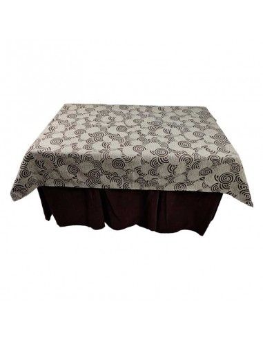 ROPA MESA CAMILLA MARRON CIRCULOS 120x70