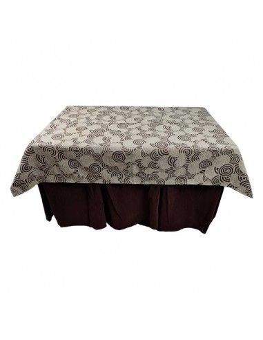 ROPA MESA CAMILLA MARRON CIRCULOS 120x70