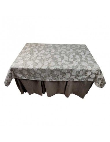 ROPA MESA CAMILLA GRIS CIRCULOS 120x70