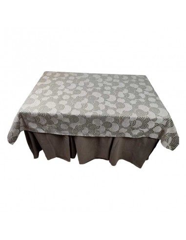 ROPA MESA CAMILLA GRIS CIRCULOS 120x70