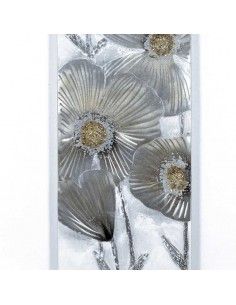 CUADRO FLORES EN PLATA Y ALUMINIO 2