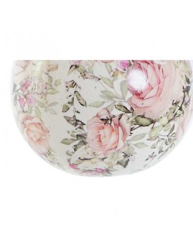 BOLA DECORACION FLORES PLATA 12cm