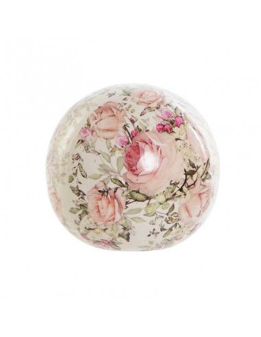 BOLA DECORACION FLORES PLATA 12cm