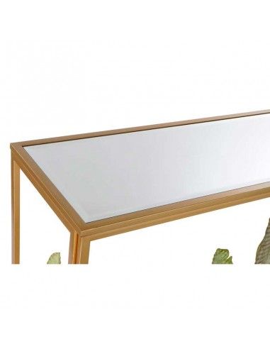 CONSOLA METAL ORO HOJAS PALMA 90x120