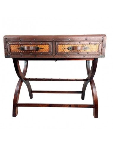 CONSOLA RATTAN - MADERA CON ESPEJO