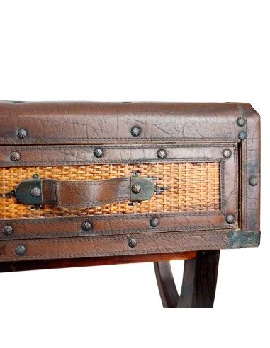 CONSOLA RATTAN - MADERA CON ESPEJO