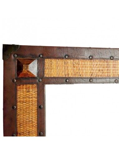 CONSOLA RATTAN - MADERA CON ESPEJO