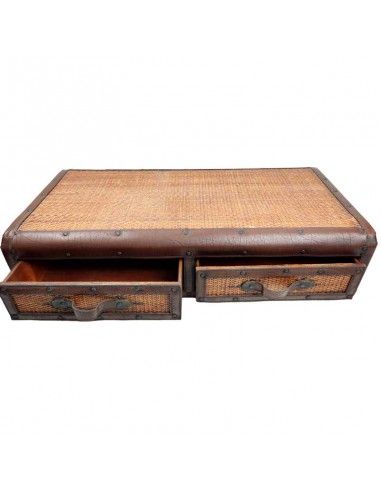 CONSOLA RATTAN - MADERA CON ESPEJO
