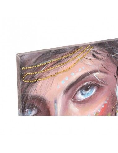 CUADRO MUJER PLUMAS 80x120