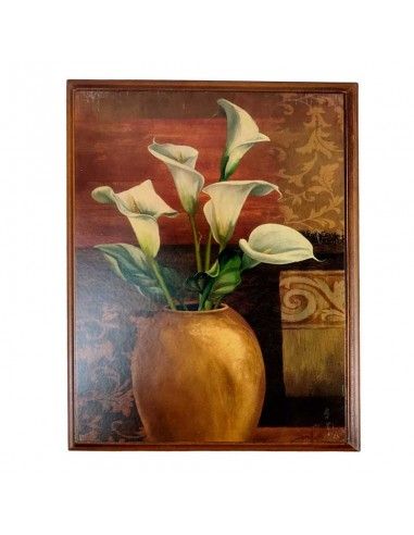 SET DE DOS CUADROS MADERA FLOR 4Ox30