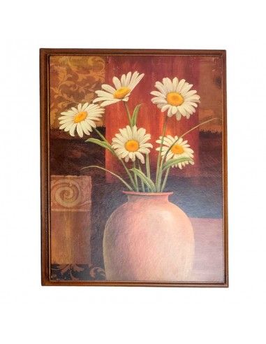 SET DE DOS CUADROS MADERA FLOR 4Ox30