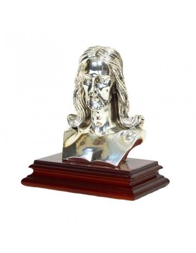 FIGURA ROSTRO JESUS PLATA 12x11.5